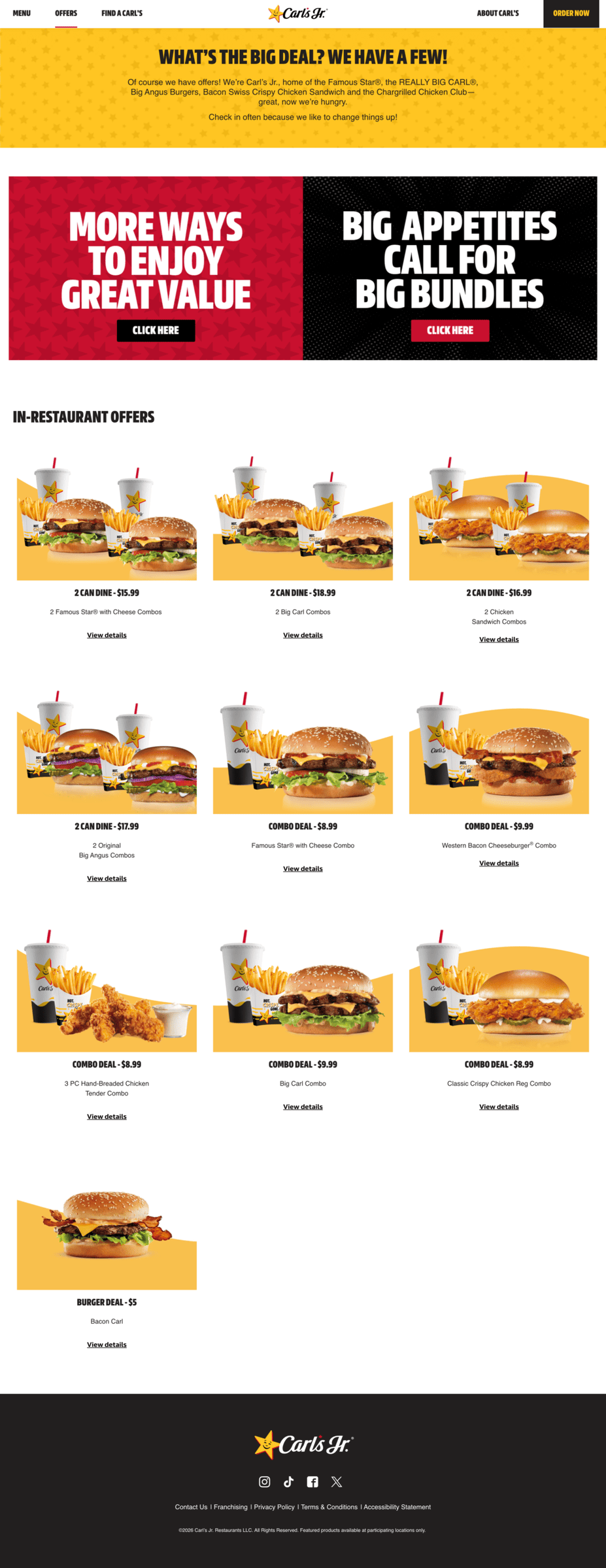 Carl's Jr. Offers Page