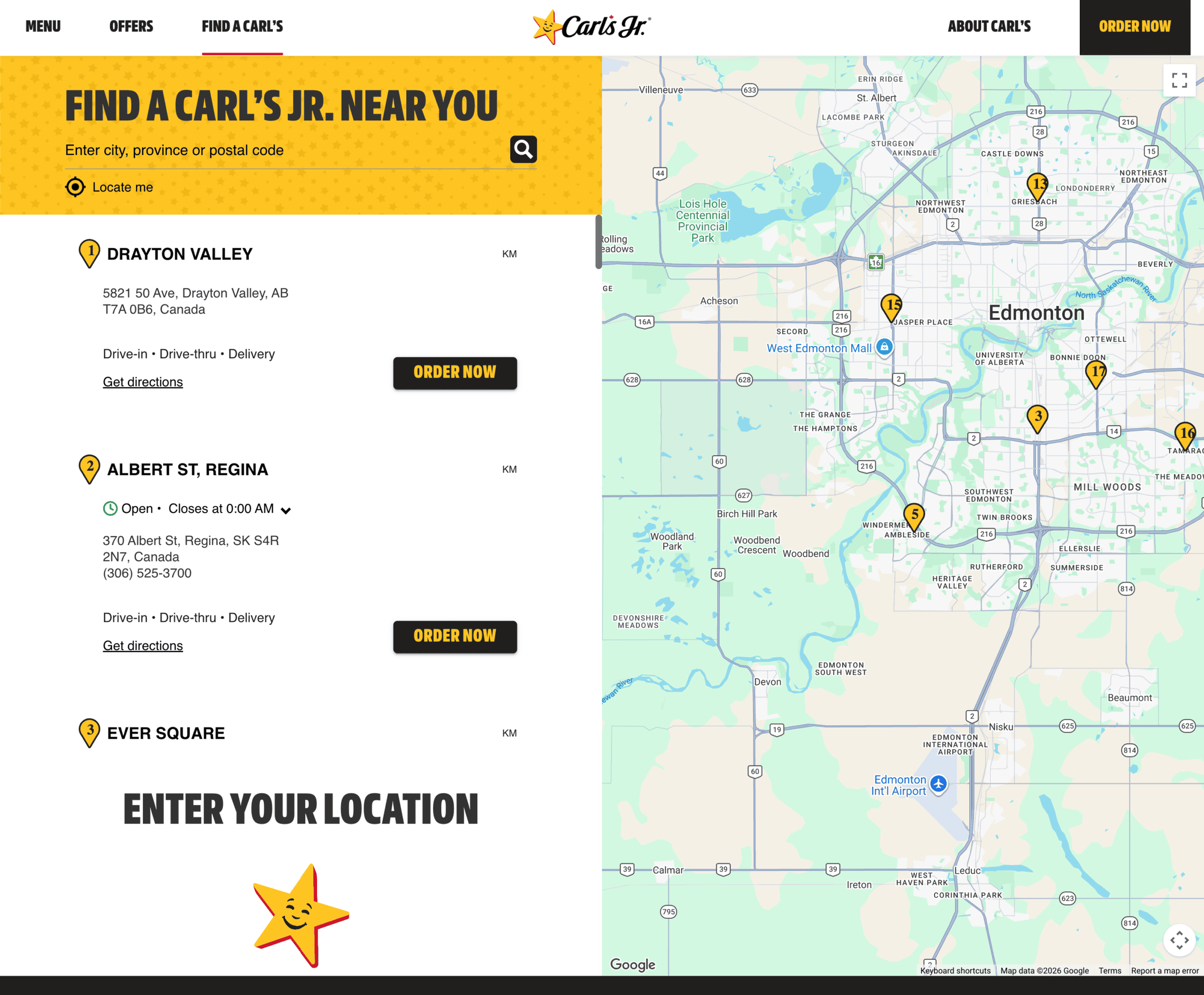 Carl's Jr. Locations Page