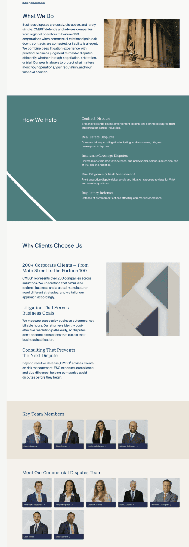 CMBG3 Law What We Do Landing Page