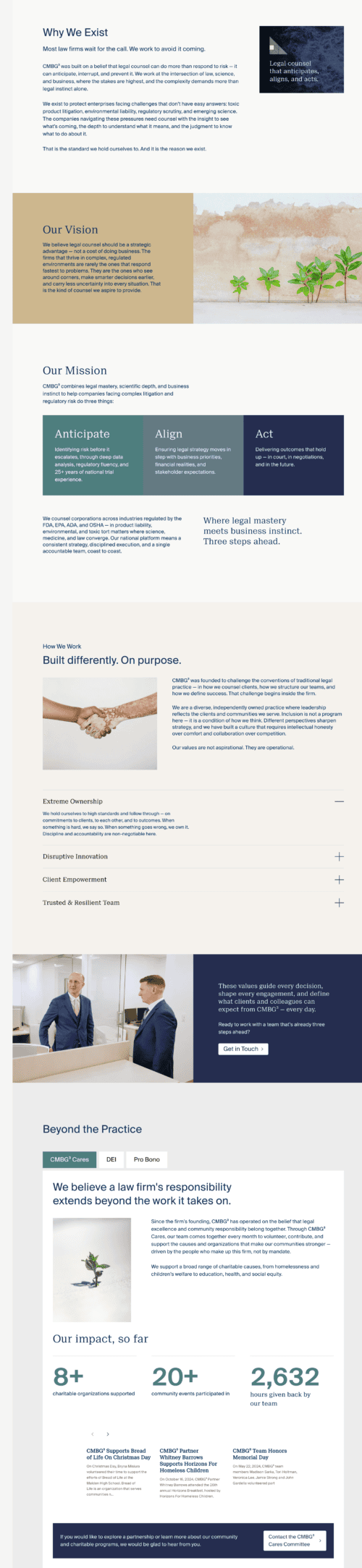 CMBG3 Law About Us landing page